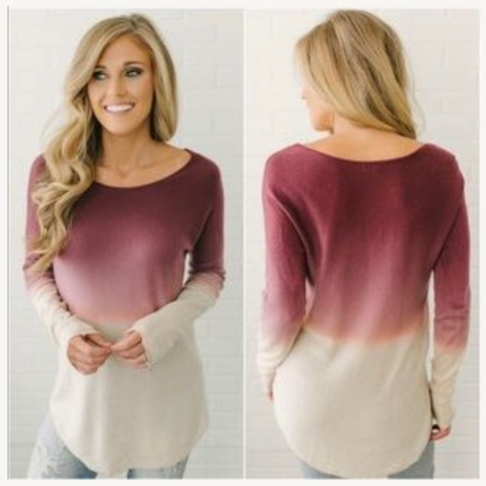 Ombré Burgundy Sweater